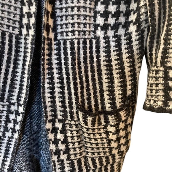 Joseph A Long Women’s Maxi Cardigan Houndstooth Pockets Stretch Knit Size: Large - Picture 7 of 11